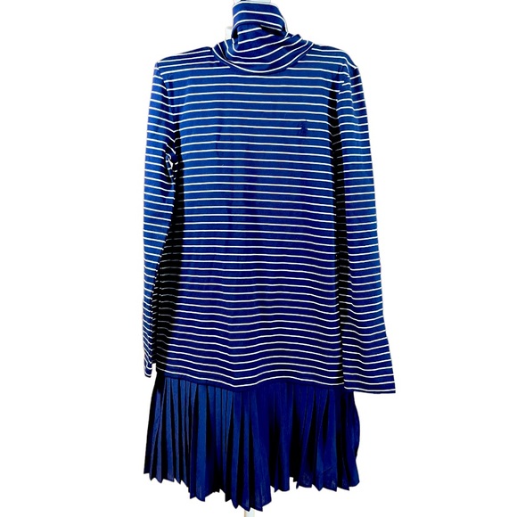 Polo Ralph Lauren girls turtleneck striped dress size 8-10 - Picture 1 of 5